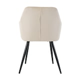 thumbnail of Möbilia Sessel, 2er-Set | mit Quadratsteppung | Bezug Samt | Beine Metall | B 59 x T 62 x H 83 cm | beige – schwarz | 21020065 | Serie STUHL