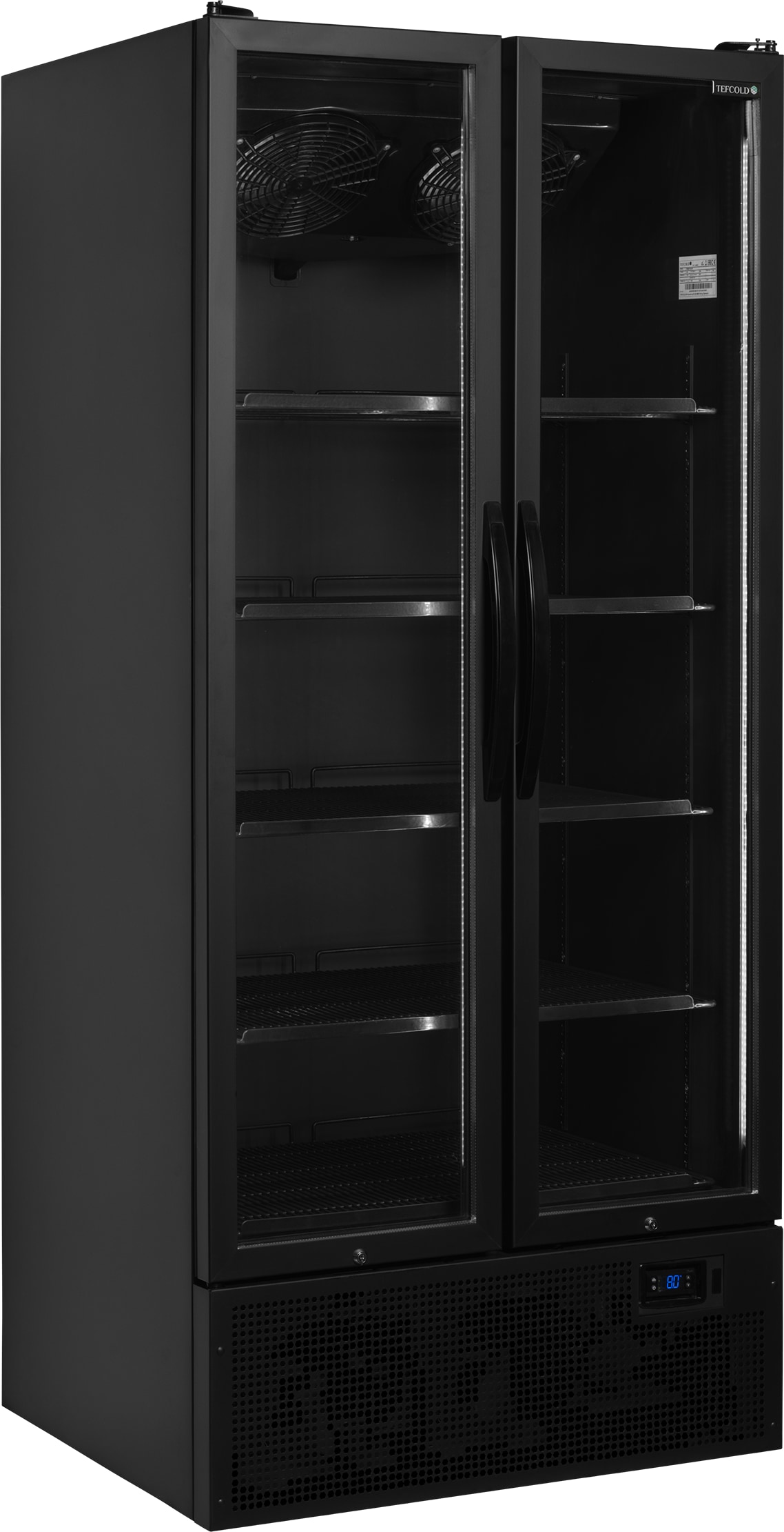 TEFCOLD Display-Kühlschrank in Schwarz FS890H BLACK 707l Schwarz RAL9005