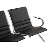 thumbnail of Banc zone d'attente / Chaises sur poutre en similicuir Frankfurt Noir /4 places