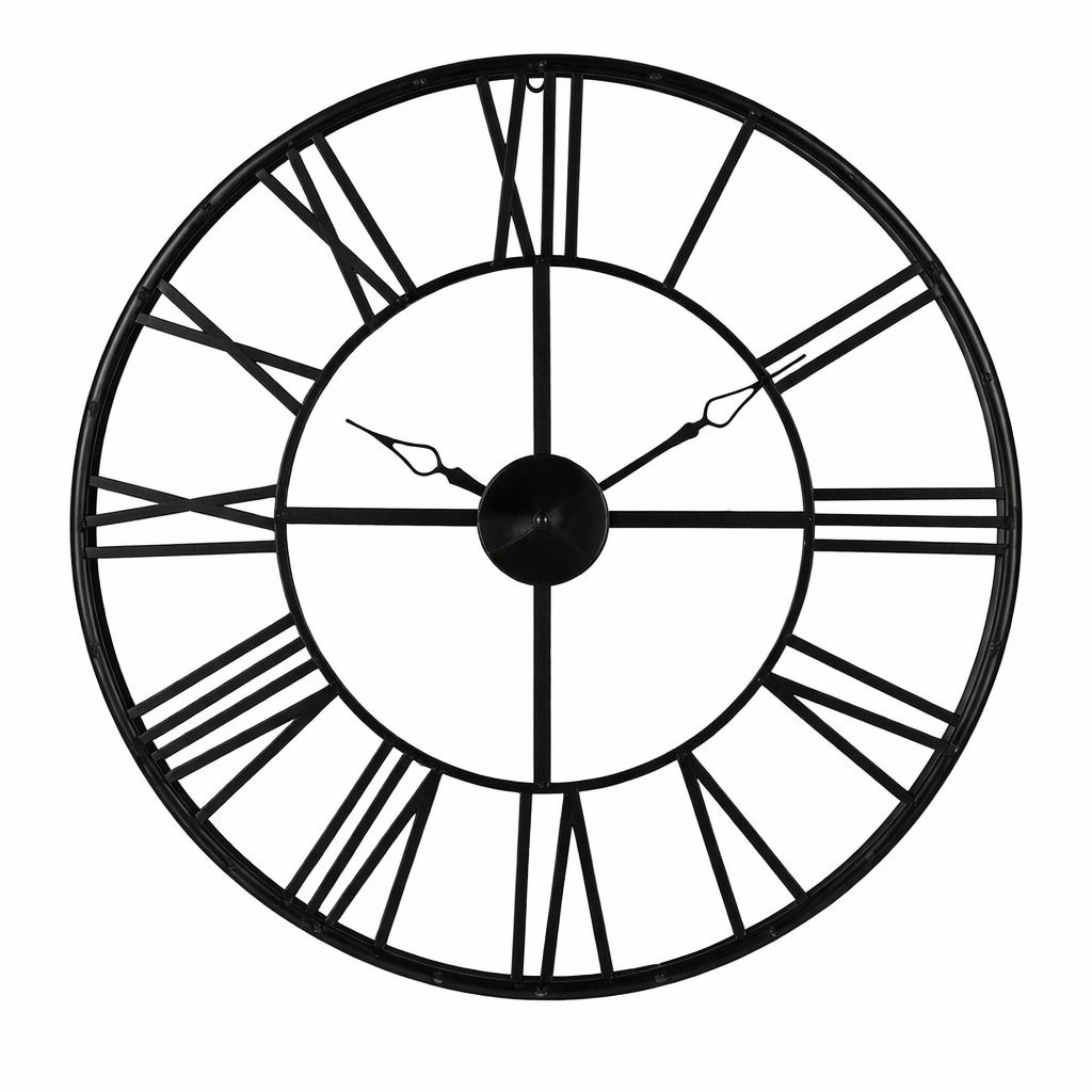 Relógio de Parede Redondo Vintage em Metal Ø 69 cm Preto