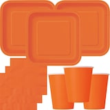 thumbnail of Party Deko Set Orange Einweggeschirr für 14 Personen Teller, Becher, Servietten