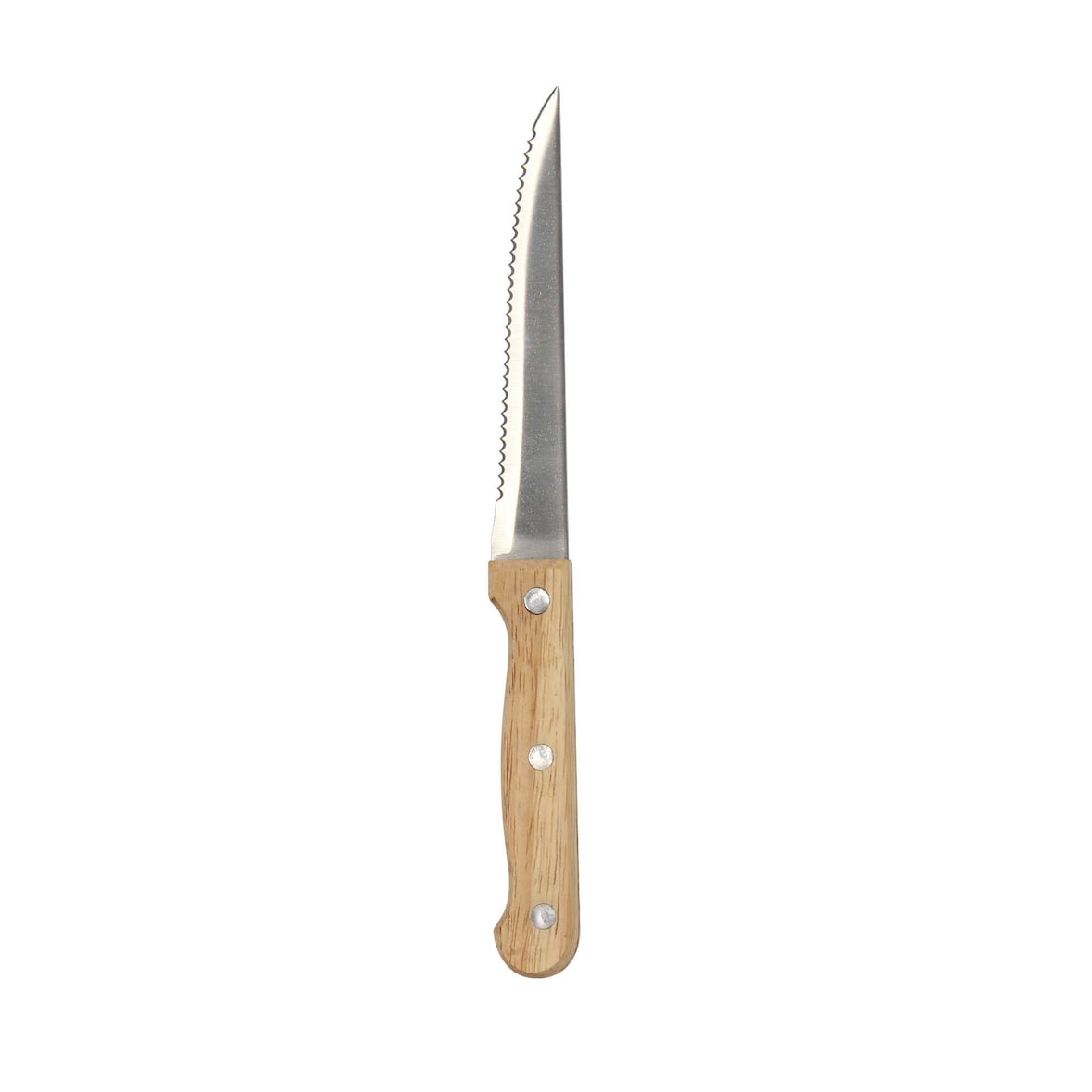 Novastyl - Lot de 6 couteaux à steak lame en acier inoxydable manche bois