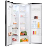 thumbnail of Exquisit Side by Side SBS520-CF-040E inoxlook-az | 513 L Volumen | Side by Side Kühlschrank mit Eiswürfelspender | Wassertank | Kühlschrank schwarz