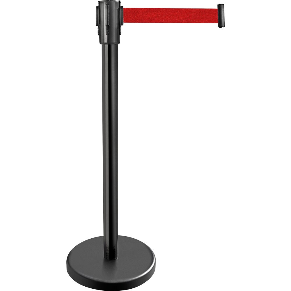 Poteau d'hôtel noir avec ruban enroulable - Lot de 2 - Stalgast