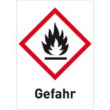 thumbnail of Aufkleber Entzündbar (GHS 02) Gefahr, Folie, 37x52 mm, 500 Stück/Rolle