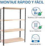 thumbnail of SimonRack Estantería Metálica con tornillos 1500x900x500 mm, 4 Alturas, 100 kg de Punto Flexión, Antracita/Blanco - Comfort