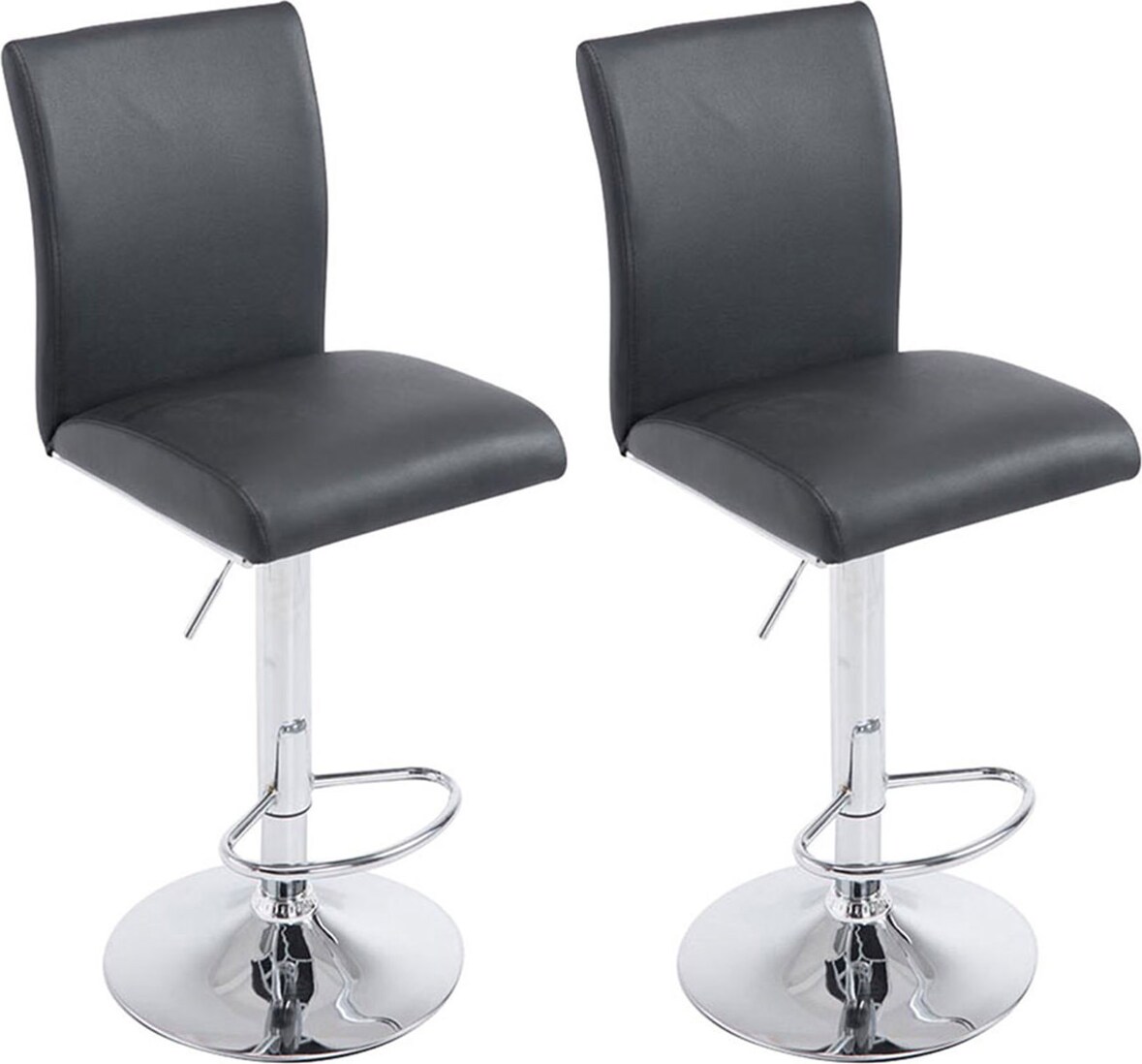 2er Set Barhocker BIRID - Kunstleder Schwarz 38.5x47x94.5 cm | Barstuhl Höhenverstellbar Mit Lehne Drehbar Tresenhocker Tresenstuhl Kneipenhocker