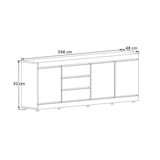 thumbnail of Matelpro - Buffet/bahut contemporain 248 cm coloris chêne Yannick - Moderne & Design -Chêne -  -Types de portes: Battantes