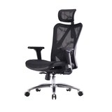thumbnail of Bureaustoel HWC-J87, bureaustoel, ergonomisch verstelbare armleuning, 150 kg belastbaar ~ zwarte hoes, zwart frame