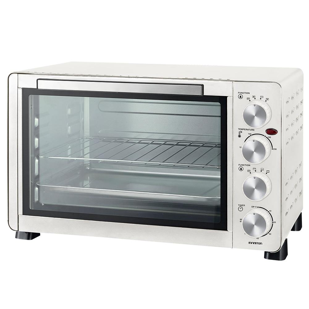 Horno sobremesa INFINITON HSM-A30B, Blanco, 30L, 1500W, Convección, Doble acristalamiento, Luz interior, Temporizador 60 min