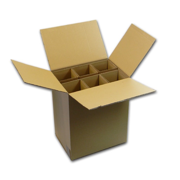 Lot de 100 Cartons spécifiques pour expédier 6 bouteilles