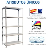 thumbnail of Scaffale metallico senza viti Simonclick 5 ripiani. Colore bianco/bianco 1800x800x300 mm