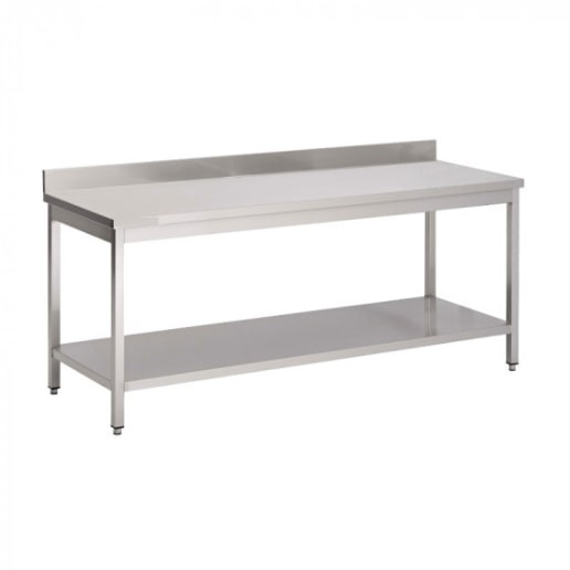 Table Inox avec Sous Tablette et Dosseret 1000 x 700mm - Materiel Horeca - GDATS-107A