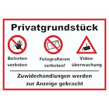 thumbnail of Privatgrundstück Betreten Fotografieren verboten Videoüberwachung Schild A4 (210x297mm)