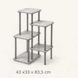 thumbnail of Suporte para plantas de 5 camadas – Suporte para plantas de metal e madeira – Suporte para flores e plantas – Marrom
