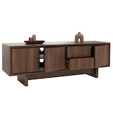 thumbnail of Rack para TV HWC-O34, suporte para TV, mesa para TV, lowboard, cómoda, melamina 51,5x150x39,5cm ~ castanho