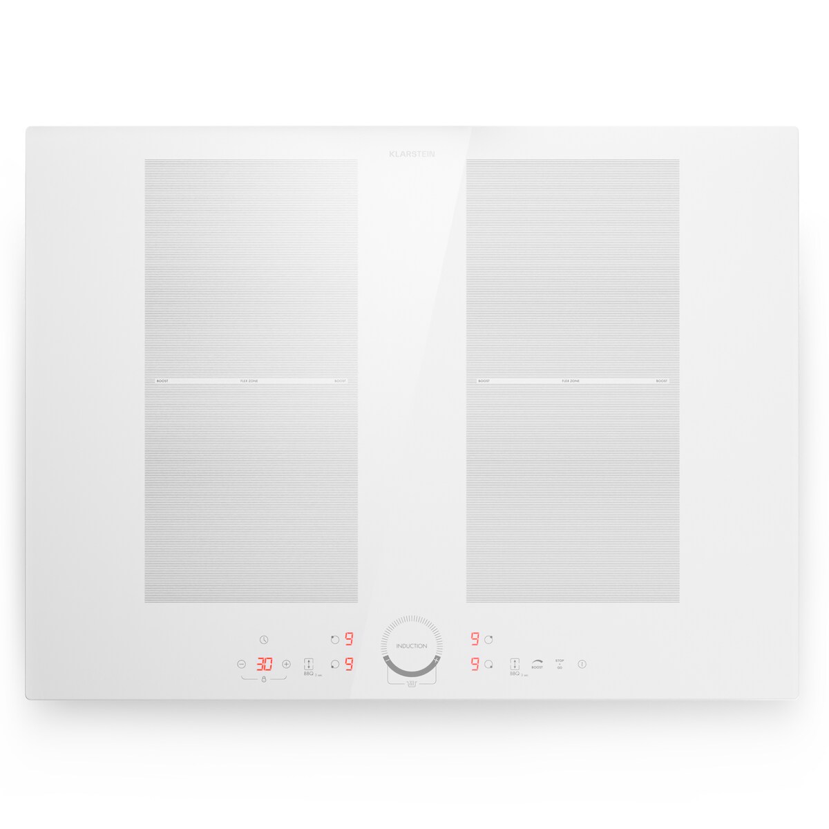 Klarstein Delicatessa 70 Flex Einbaukochfeld Induktion 4 Zonen 7000W Glaskeramik Weiß