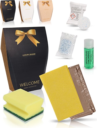 Küchenreinigungs-Amenities "Luxury brand Nr. 8"-  für Touristenunterkünfte, Campingplätze, B & B - 40 Stück
