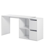 thumbnail of Scrivania Multiposizione Angolare O Dritta Reversibile Con 4 Ripiani Chiusi Vani A Giorno Ufficio Studio Casa Gaming Design 152 x 49 x 74 Cm Bianco