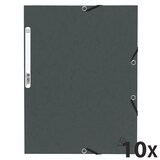 thumbnail of Exacompta  Cod. 55313E - Cartella 3 lembi con elastici in cartoncino lustré 355 g/mq - 24x32cm grigio - Confezione da  50 pz.