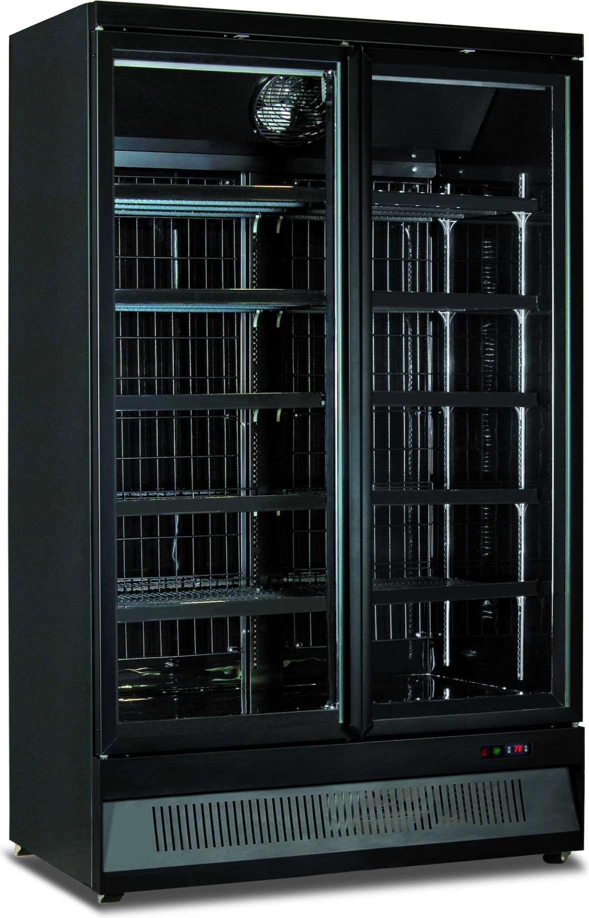 KLIMAITALIA Wandmontierter Gefrier, 2 Türen, kein Frost. Axialer Lüftermotor & elektronischer T°regler. T° -18°C/-22°C. MR126BT2BLK