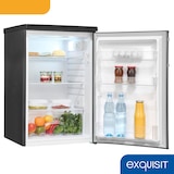 thumbnail of Exquisit Kühlschrank ohne Gefrierfach, 127 Liter, 39 dB, wechselbarer Türanschlag, 3 Glasablagen, KS16-V-H-040E inoxlook-az