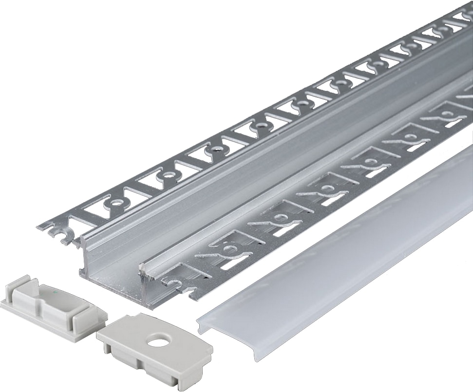 2m LED Aluminium Profil Unterputz Leiste Rigips Trockenbau Gewebe für LED-Streifen Profil P