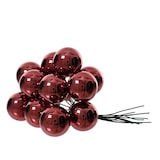 thumbnail of 12 Glaskugeln am Draht 2,5cm Weihnachtskugeln Spiegelbeeren glänzend - kleine Dekokugeln Christbaumschmuck Weihnachtsdeko Kastanienbraun