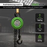 thumbnail of Kettenzug rund 1 t Tragkraft - 3 m Hubhöhe - Einzelbremse HSZ Flaschenzug Hebezug Seilzug