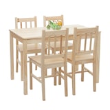 thumbnail of Esszimmer-Set HWC-F77, Sitzgruppe Esszimmergruppe, Massiv-Holz Landhaus 110cm ~ Kiefer lasiert