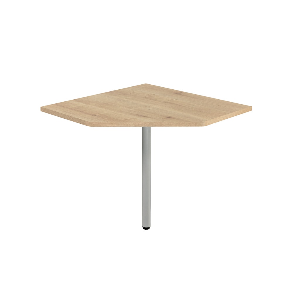 Mesa de canto em faia a 90° Rocada para secretária série WORK/METAL - alumínio/cor carvalho