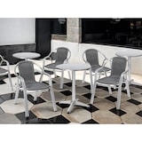 thumbnail of METRO PROFESSIONAL Stapelbare bistrostoel met armleuningen Narni, aluminium/polyrattan, grijs/zilver