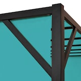thumbnail of Pergola Baia, Garten Pavillon Terrassenüberdachung, stabiles 6cm-Stahl-Gestell + Schiebedach türkis-blau ~ 4x4m
