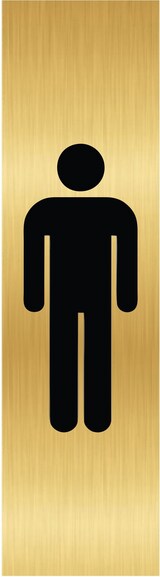 thumbnail of CombiCraft Aluminium Türschild Gold Herren Piktogramm 165x45mm mit 3M-Tape