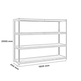 thumbnail of Ecoforte Spanplatte 4 Fachböden mit 400 kg pro Ebene in BLAU/ORANGE/HOLZ Farbe 2000x1800x450 mm (Höhe x Länge x Breite)