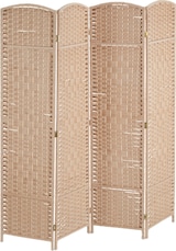 thumbnail of Relaxdays Paravent, 4-teilig, Raumtrenner faltbar, HxB 170x160 cm, Sichtschutz innen, Holz, Papierseil, Trennwand, natur