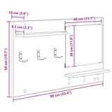 thumbnail of vidaXL Wandmontierter Kleiderständer mit Regal mit Speicher mit Spiegel