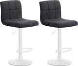thumbnail of DELUKE® Barhocker 2er Set MADRID - Dunkelgrau, Stoff, Weiß | Barhocker mit Lehne Barstuhl Tresenhocker Tresenstuhl Kneipenhocker Kneipenstuhl