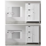 thumbnail of Helloshop26 - Badezimmerschrank Aufbewahrungseinheit mit 3 Schubladen und 1 Schrankfach höhenverstellbarer Einlegeboden 60 x 30 x 12_0006482