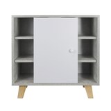 thumbnail of Waschbeckenunterschrank `Martha` marmor optik, grau eintürig, mit Seitenfächern 60x30x60cm