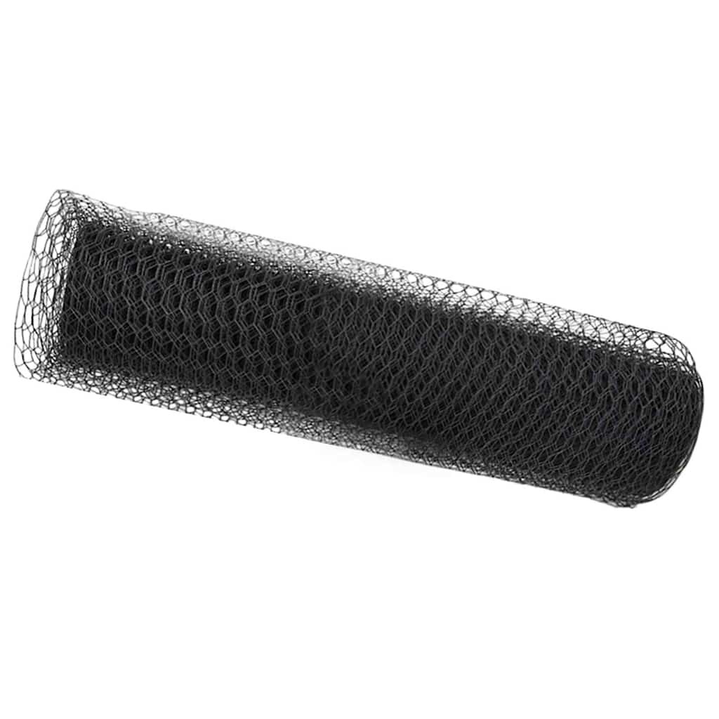 vidaXL Hexagonzaun Grau 0,6 x 25 m PVC