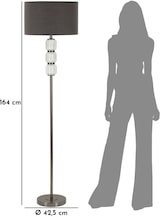 thumbnail of Moderne Stehlampe Bright One – Weißer Glasfuß und grauer Samtschirm – 163 cm, elegante und helle Stehlampe