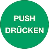 thumbnail of Aufkleber Piktogramm Push/Drücken, Folie, Ø 100 mm