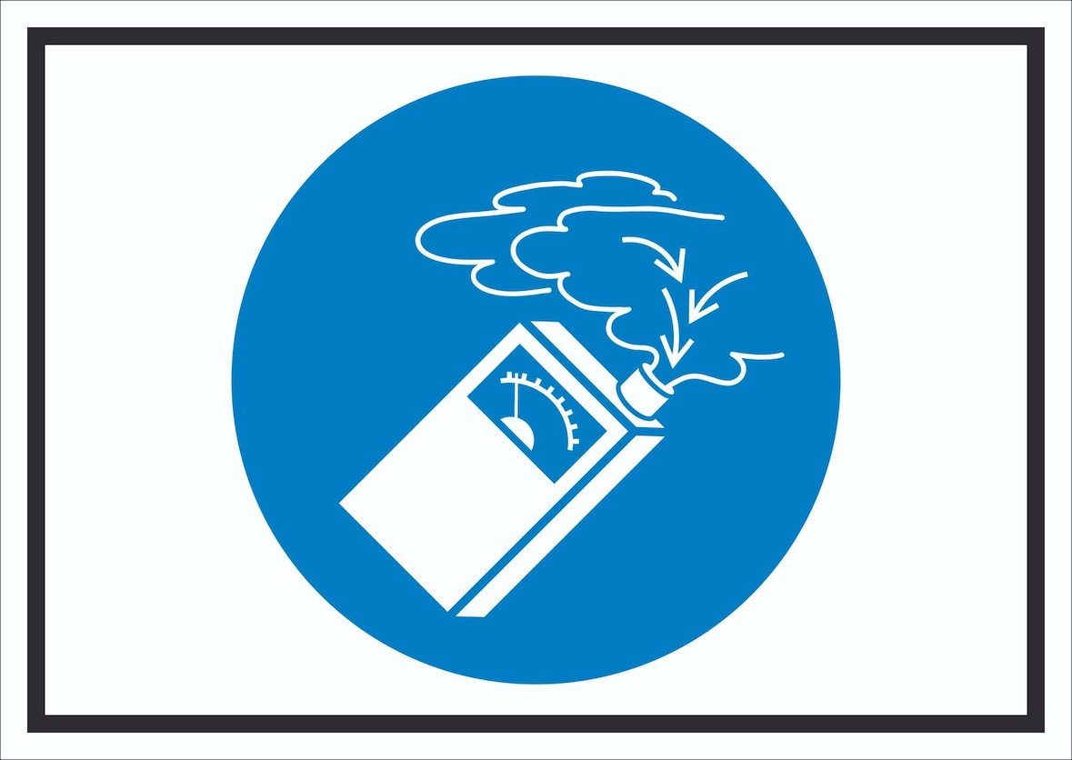 Gasdetektor benutzen Symbol Schild A5 (148x210mm)