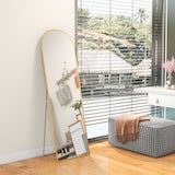 thumbnail of Espelho de Pé Espelho de Corpo Inteiro 50x170 cm com Estrutura de Liga de Alumínio e Suporte para Sala Quarto Dourado