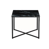 thumbnail of SalesFever Beistelltisch quadratisch | Glasplatte foliert in Marmor-Optik | Gestell Metall | B 50 x T 50 x H 42 cm | schwarz