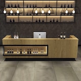 thumbnail of Bar Theke Großer Kassentisch Empfangstisch Kasse Empfangstheke Restaurant Theke Kassentisch mit Stauraum 180*60*100cm Holzfarben【HTSM 180】