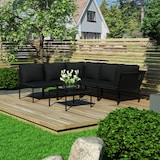 thumbnail of vidaXL 6-delige tuin loungeset met kussens zwart PVC