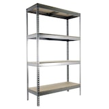 thumbnail of SimonRack Industrieregal, 2000x2100x600 mm, 500 kg am Biegepunkt, 4 Holzböden, Garagenregal, Verzinkt/Holz- Simonforte