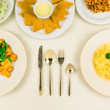 thumbnail of WellHome - Conjunto de talheres de aço inoxidável banhado a ouro com 24 peças